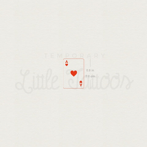 Ace Of Hearts Card Temporary Tattoo - Set of 3