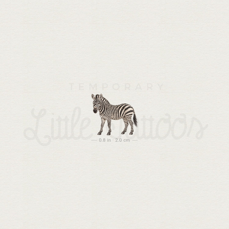 Watercolor Zebra Temporary Tattoo - Set of 3