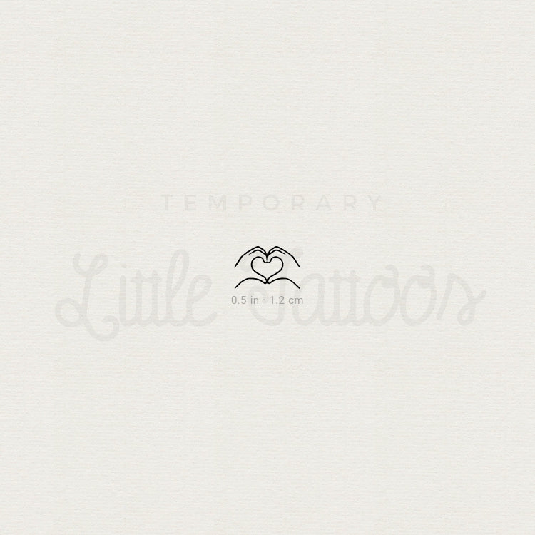 Tiny Heart Hands Temporary Tattoo - Set of 3
