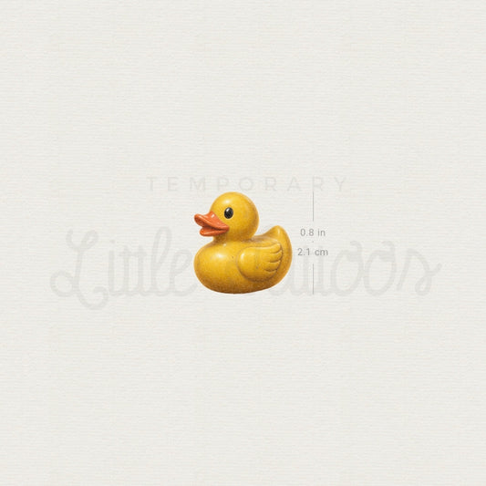 Watercolor Rubber Duck Temporary Tattoo - Set of 3