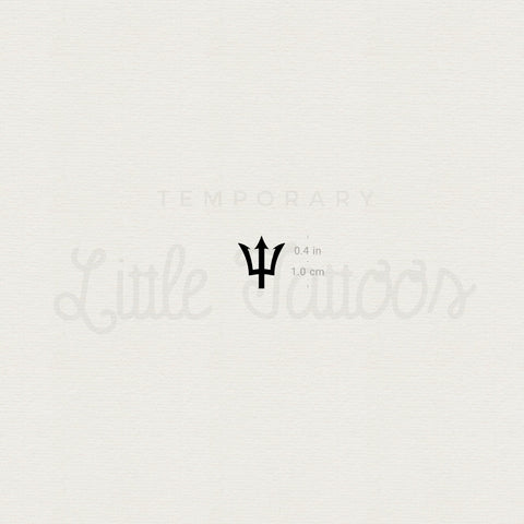 Tiny Barbados Trident Temporary Tattoo - Set of 3