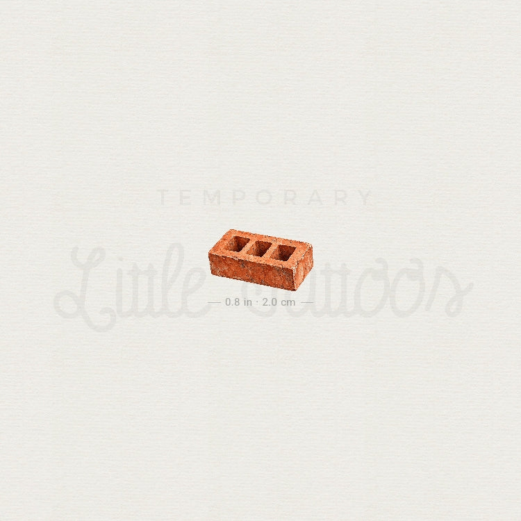Brick Temporary Tattoo - Set of 3
