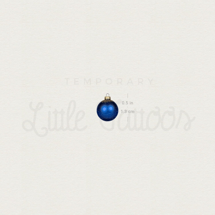Tatuaje temporal de bola navideña azul (juego de 3)
