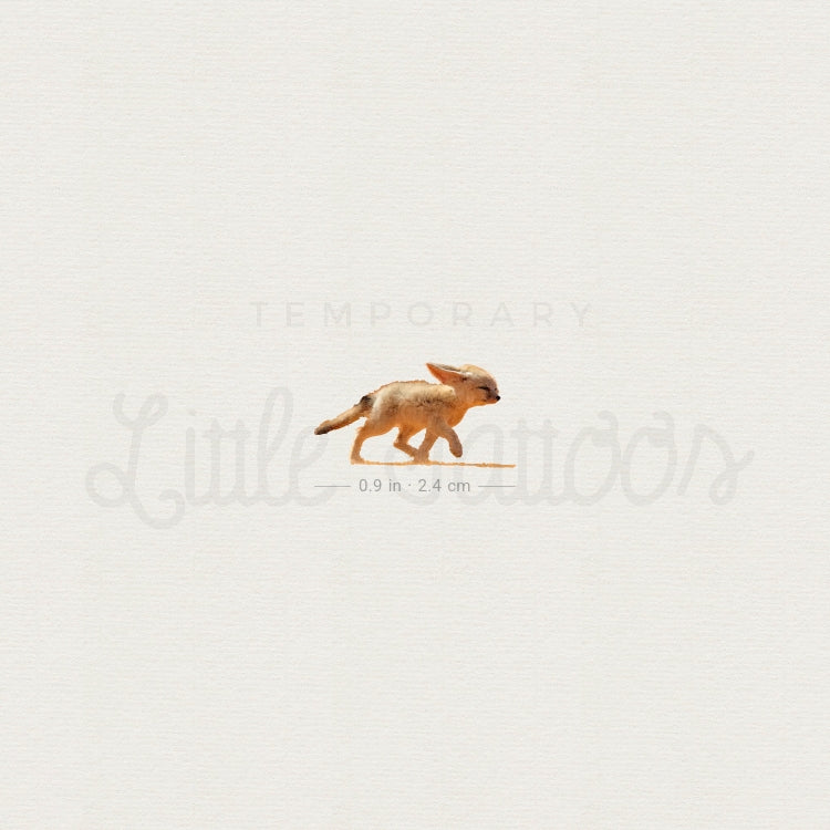 Walking Fennec Fox Temporary Tattoo - Set of 3
