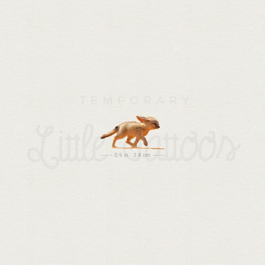 Walking Fennec Fox Temporary Tattoo - Set of 3