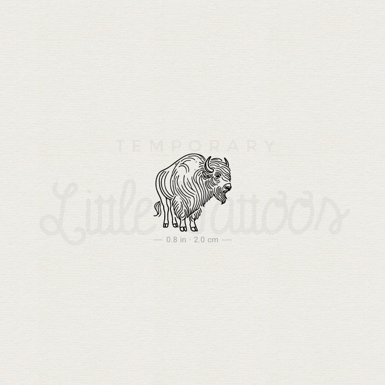 Bison Temporary Tattoo - Set of 3