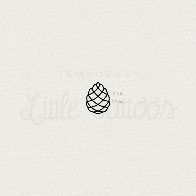 Minimalist Pine Cone Temporary Tattoo - Set of 3