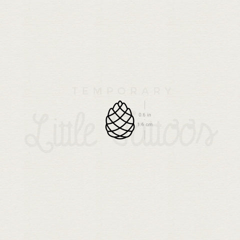 Minimalist Pine Cone Temporary Tattoo - Set of 3