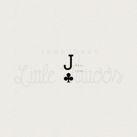 Jack Of Clubs Temporary Tattoo - Set of 3