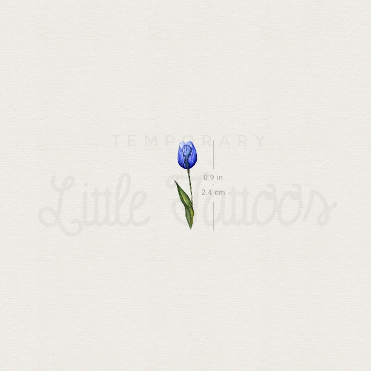 Tatuaje temporal de tulipán azul pequeño de Lena Fedchenko (juego de 3)