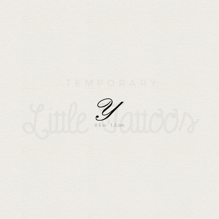 Tatuaje temporal con la letra Y (juego de 3)