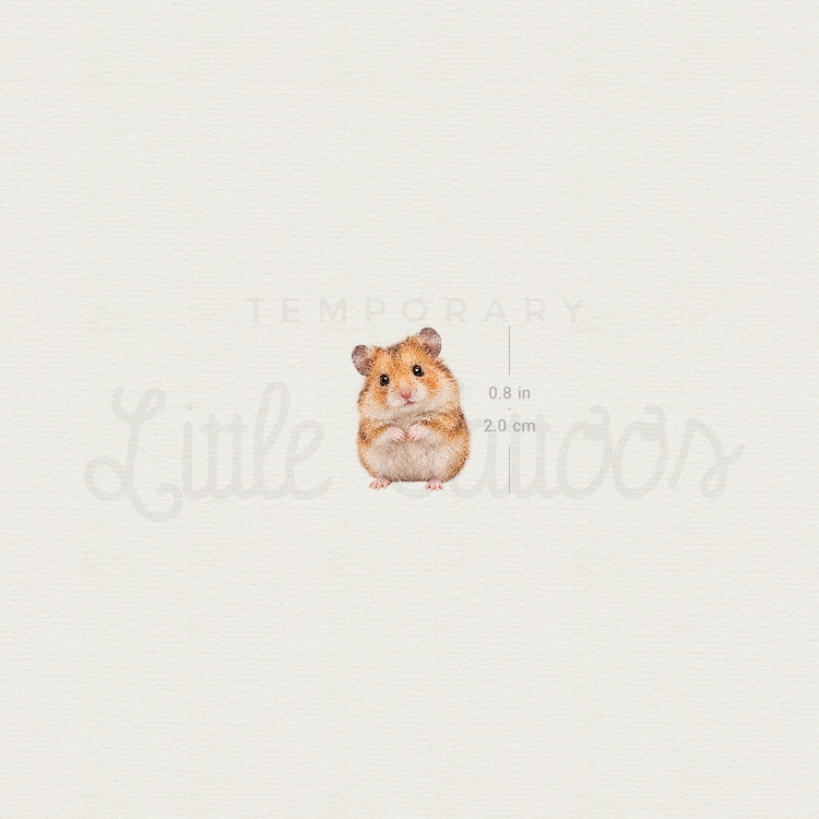Watercolor Hamster Temporary Tattoo - Set of 3