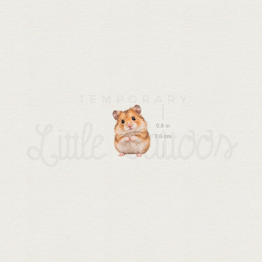 Watercolor Hamster Temporary Tattoo - Set of 3