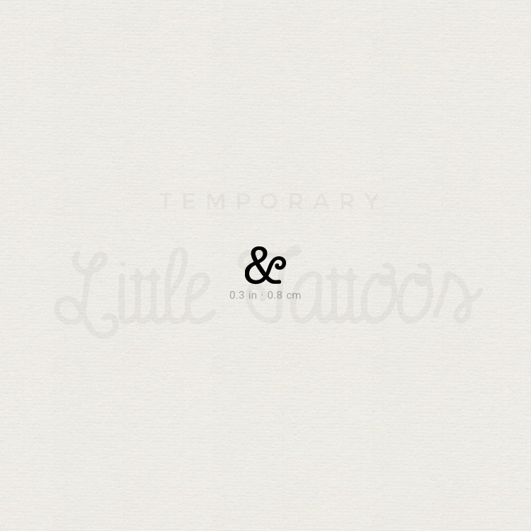 Tatuaje temporal pequeño de Ampersand (juego de 3)
