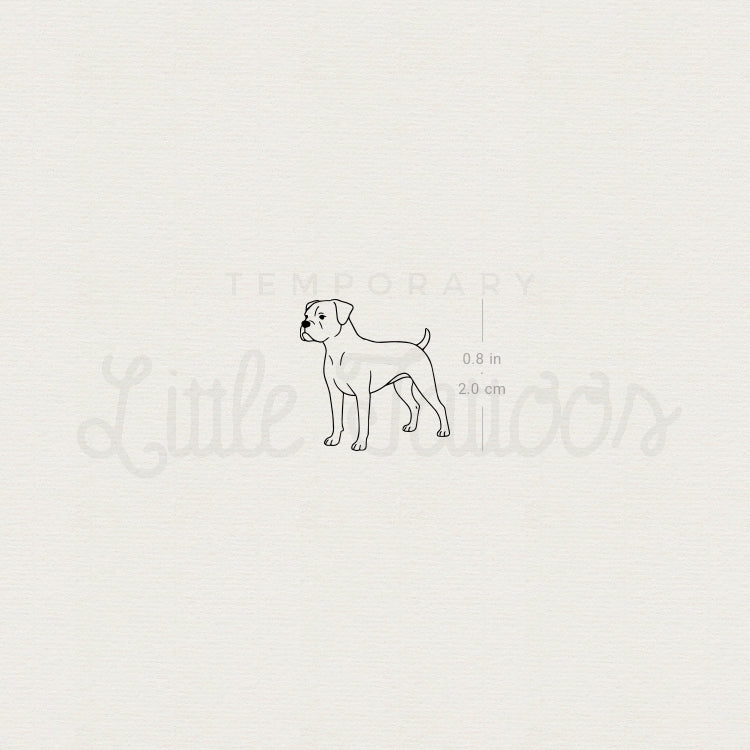 Boxer Dog Temporary Tattoo - Set of 3