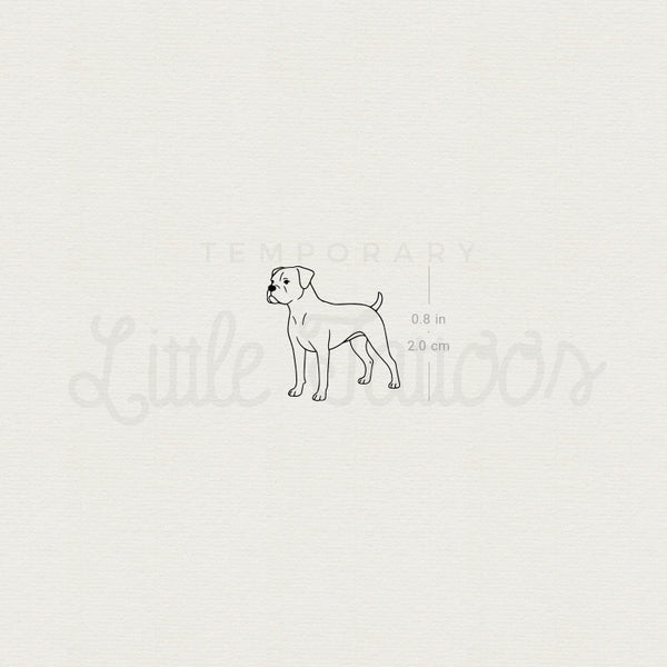 Boxer Dog Temporary Tattoo - Set of 3