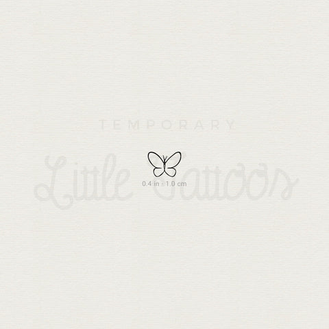 Tiny Single Line Butterfly Temporary Tattoo - Set of 3