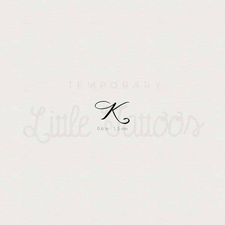 Tatuaje temporal con la letra K pequeña - Juego de 3