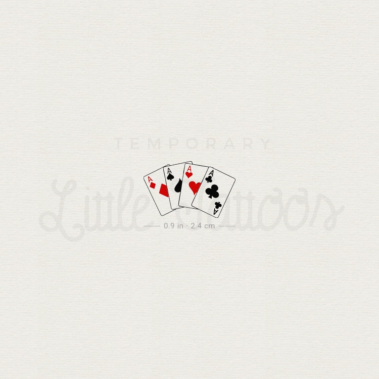 Playing Card Aces Temporary Tattoo - Set of 3