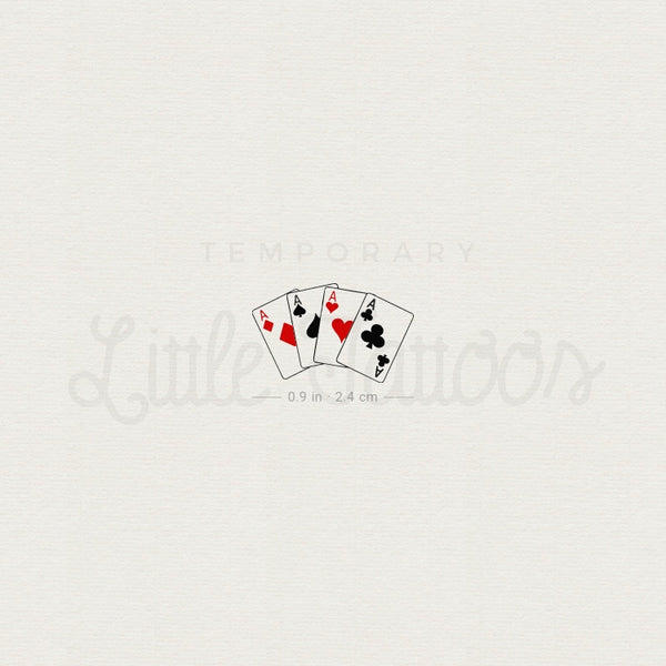 Playing Card Aces Temporary Tattoo - Set of 3