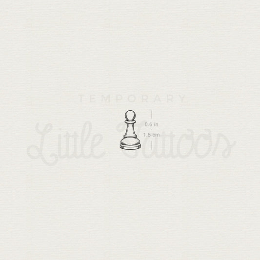 Chess Pawn Temporary Tattoo - Set of 3
