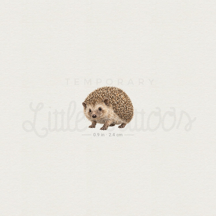Watercolor Hedgehog Temporary Tattoo - Set of 3