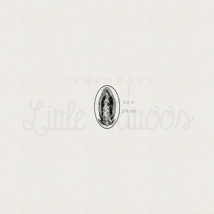 Tatuaje temporal de medallón de Nuestra Señora de Guadalupe - Juego de 3