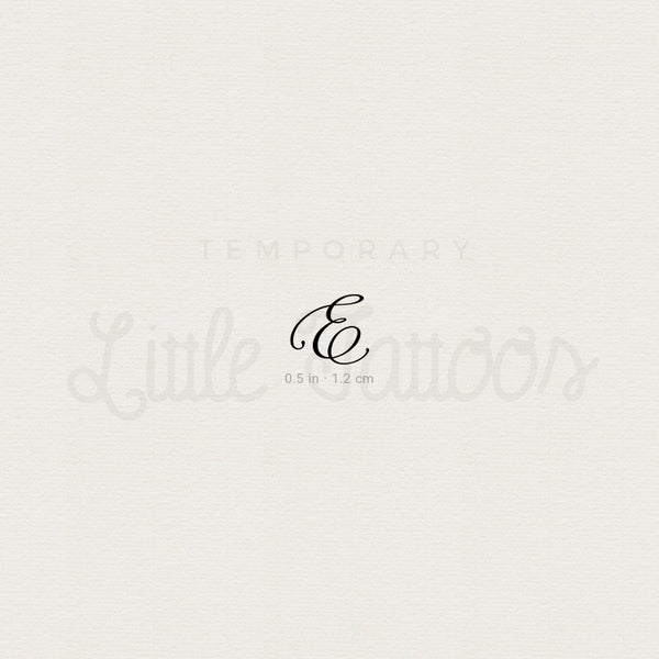 Cursive Letter E Script Temporary Tattoo - Set of 3