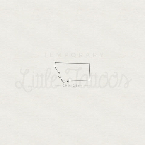 Montana Map Outline Temporary Tattoo - Set of 3