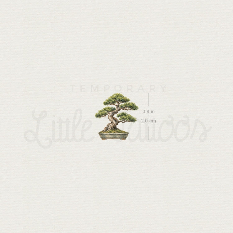 Watercolor Bonsai Temporary Tattoo - Set of 3