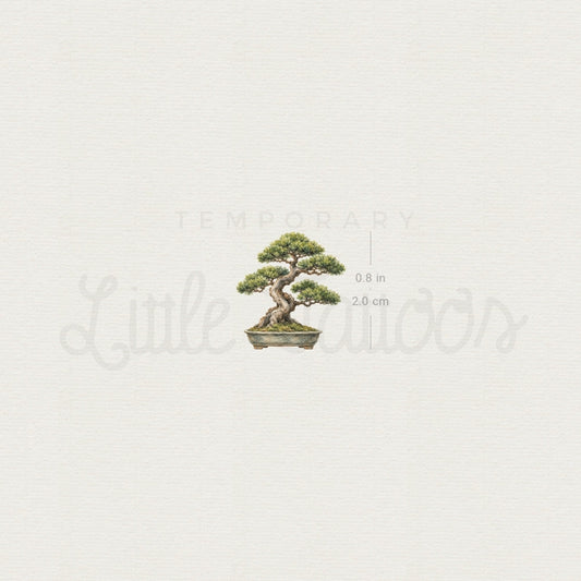 Watercolor Bonsai Temporary Tattoo - Set of 3