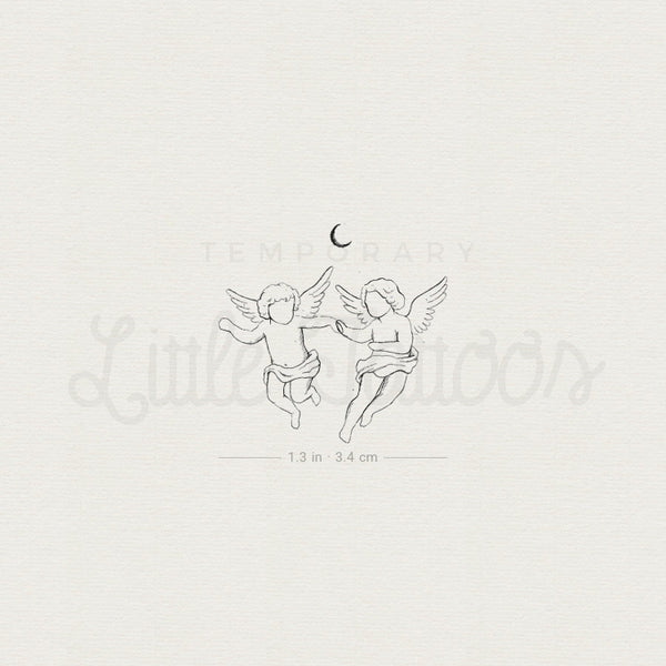 Cherub Couple By Stefano Mazza Temporary Tattoo - Set of 3