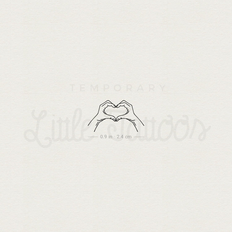 Heart Hands Temporary Tattoo - Set of 3
