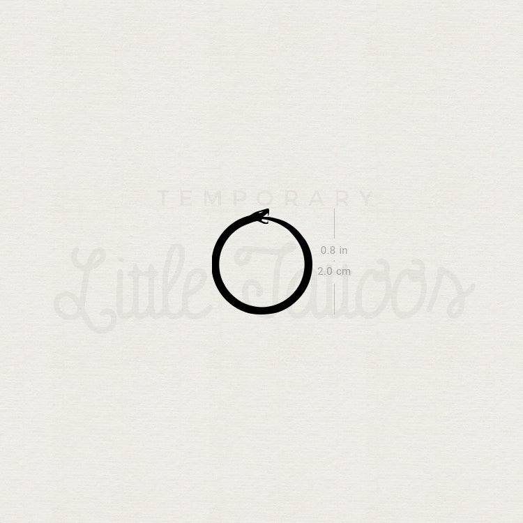 Minimalist Ouroboros Temporary Tattoo - Set of 3