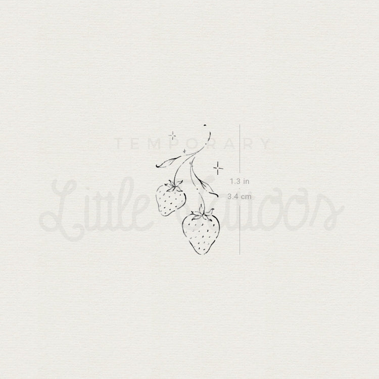 Strawberry Couple By Stefano Mazza Temporary Tattoo - Set of 3