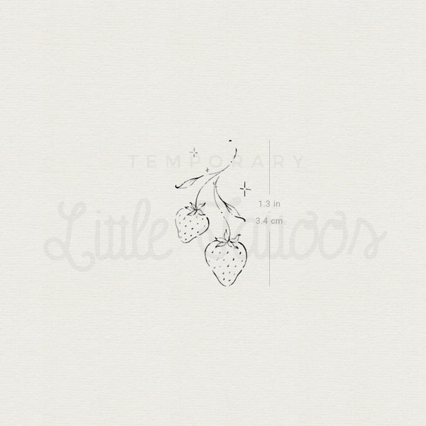 Strawberry Couple By Stefano Mazza Temporary Tattoo - Set of 3