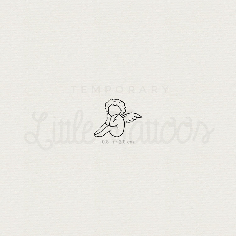 Tiny Faceless Cherub Temporary Tattoo - Set of 3