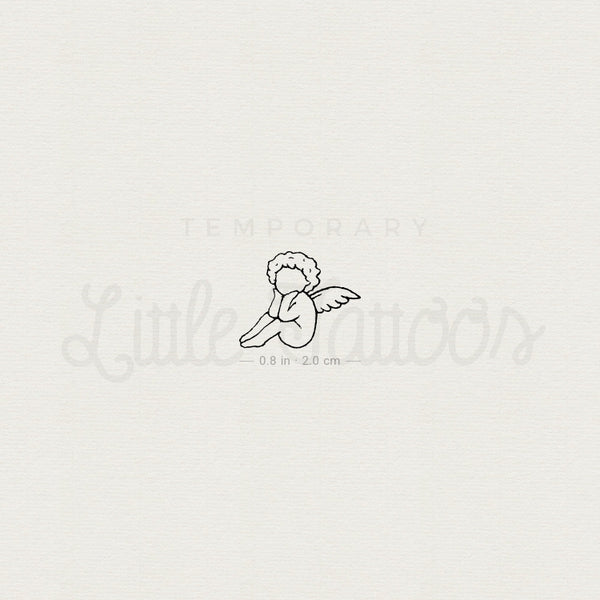 Tiny Faceless Cherub Temporary Tattoo - Set of 3