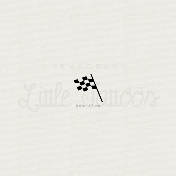 Checkered Flag Temporary Tattoo - Set of 3