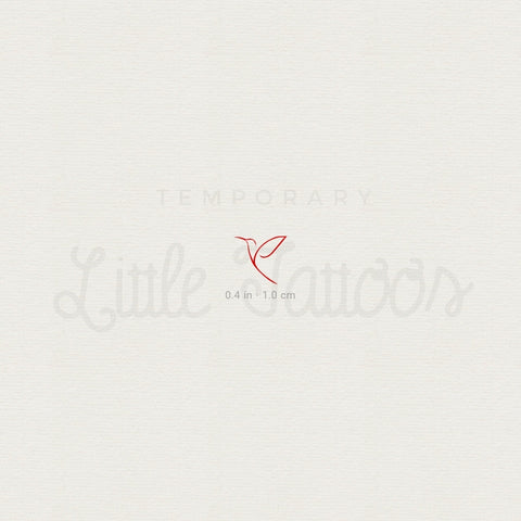 Tiny Red Hummingbird Temporary Tattoo - Set of 3