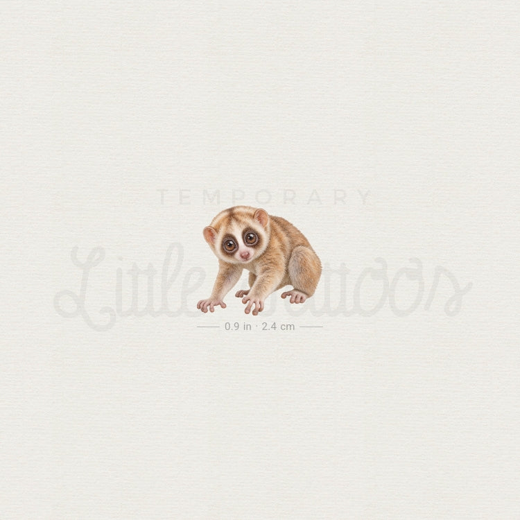 Baby Slow Loris Temporary Tattoo - Set of 3