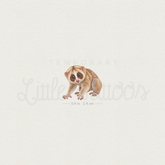 Baby Slow Loris Temporary Tattoo - Set of 3