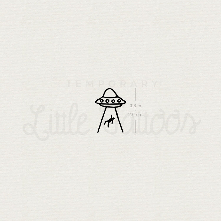 Small Alien Abduction Temporary Tattoo - Set of 3