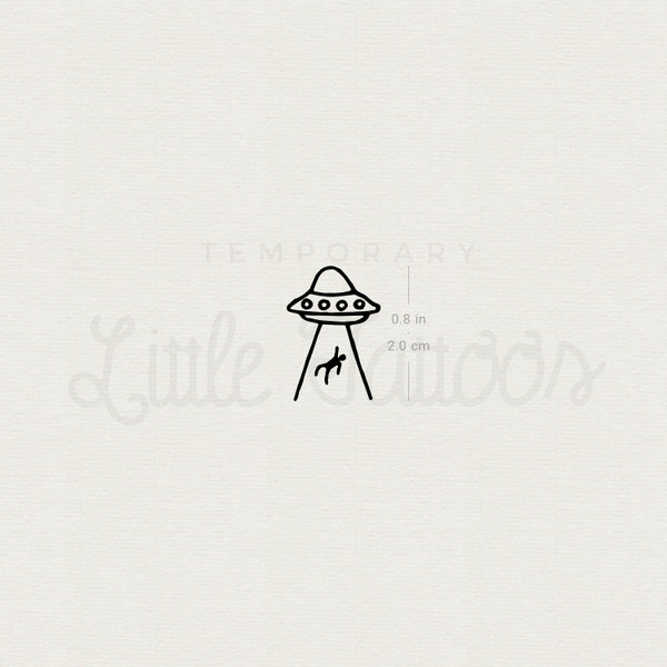 Small Alien Abduction Temporary Tattoo - Set of 3