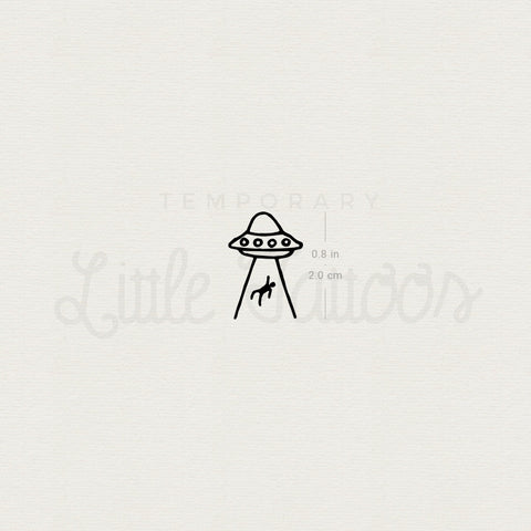 Small Alien Abduction Temporary Tattoo - Set of 3