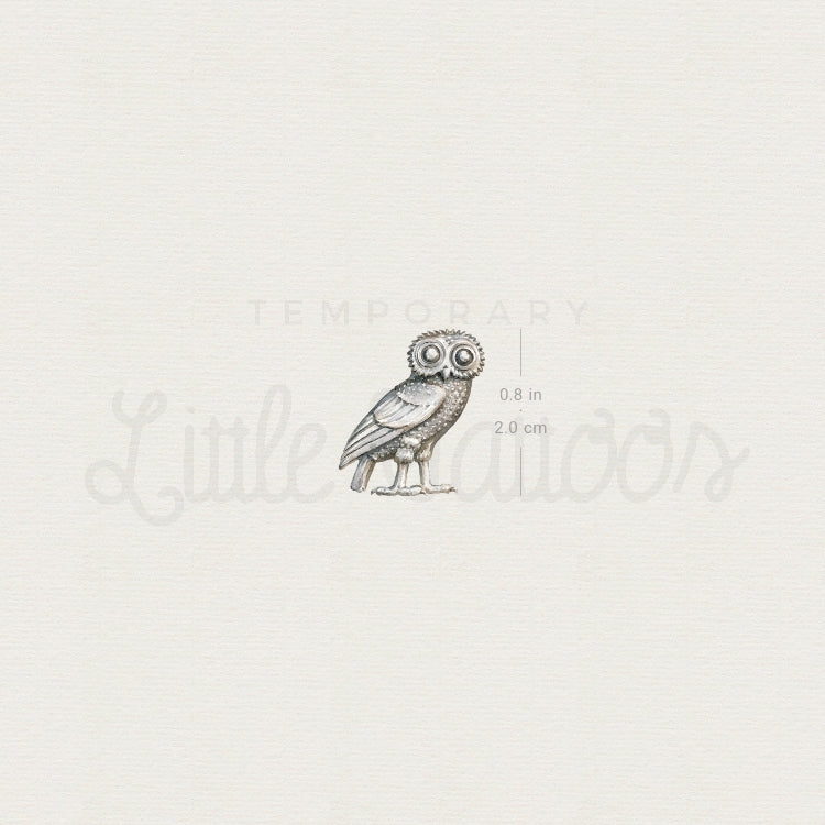 Owl Of Athena Temporary Tattoo - Set of 3