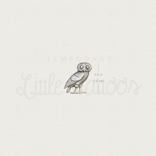 Owl Of Athena Temporary Tattoo - Set of 3