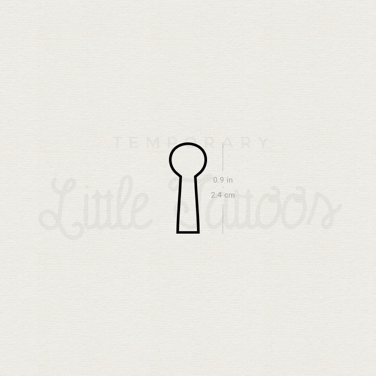 Keyhole Outline Temporary Tattoo - Set of 3