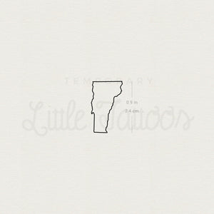 Vermont Map Outline Temporary Tattoo - Set of 3