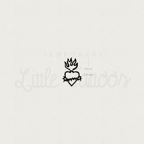 Little Sacred Heart Temporary Tattoo - Set of 3